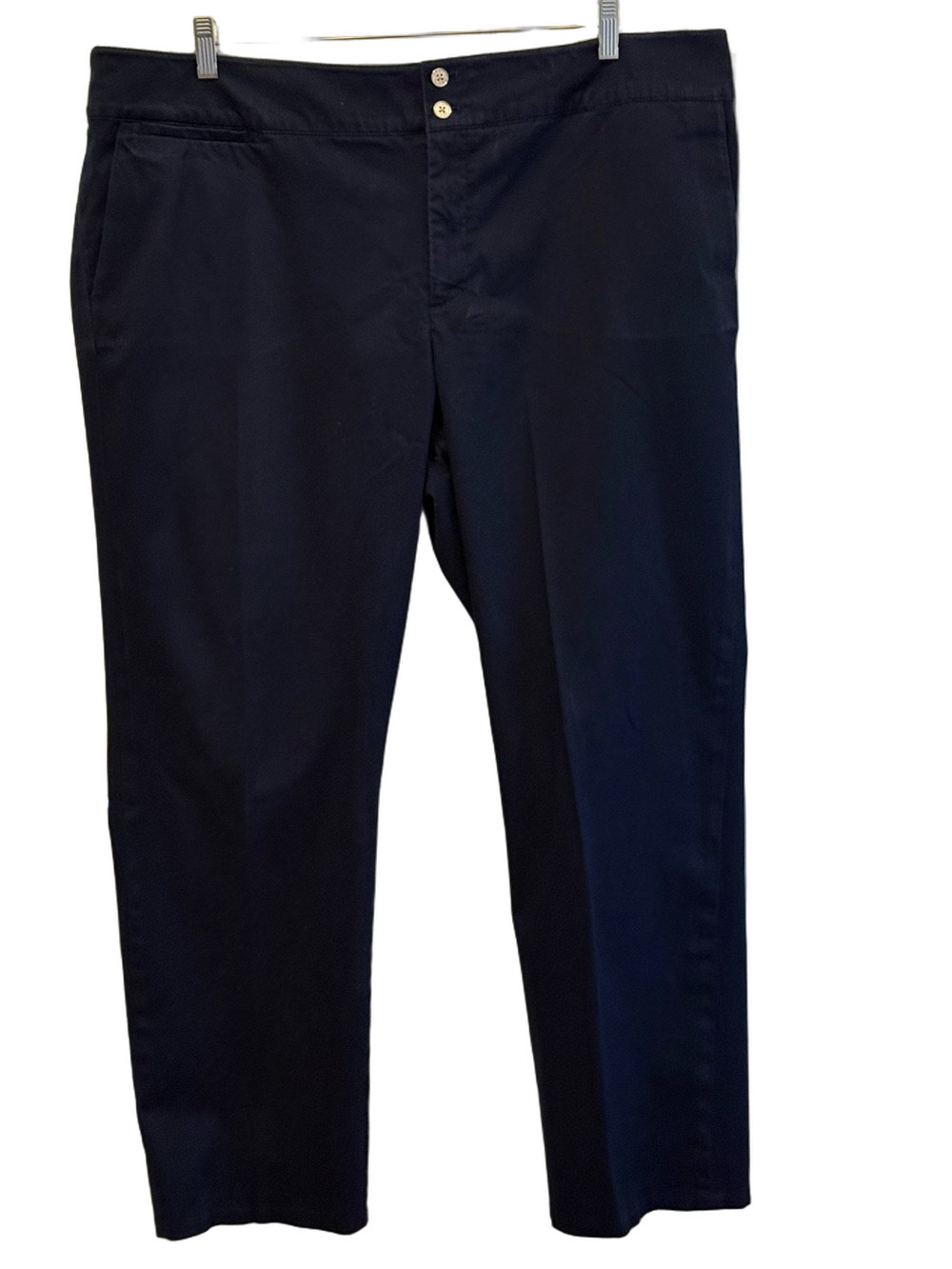 Chaps Navy Straight-Leg Women's Trousers